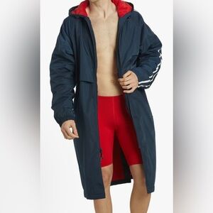 Unisex Striped Comfort Fleece-Lined Swim Parka